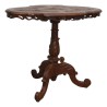 Table de Brienz en bois sculpté Edelweiss, en noyer avec … - Moinat - Tables de salle à manger