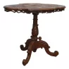 张 Brienz 桌子，采用 Edelweiss 木雕，胡桃木材质…… - Moinat - Brienz