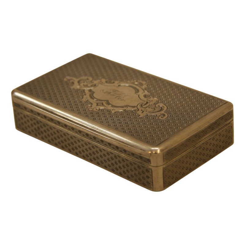 Boite en argent 800 et vermeil à l'intérieur, initiales JM sur … - Moinat - Boites, Urnes, Vases Boite en argent 800 et vermeil à l'intérieur, initiales JM sur … - Moinat - Boites, Urnes, Vases
