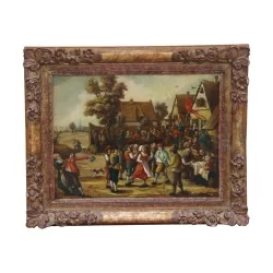 布面油画，勃鲁盖尔风格，由一位艺术家绘制……