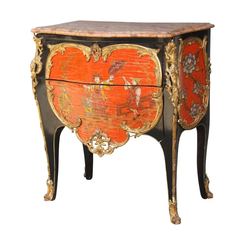 Commode Louis XV en laque de chine, modèle Migeon, dans le - Moinat - Commodes, Chiffonniers, Semainiers Commode Louis XV en laque de chine, modèle Migeon, dans le - Moinat - Commodes, Chiffonniers, Semainiers