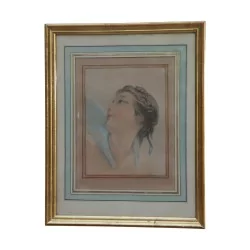 Pair of lithography engravings signed Boucher, with frame …