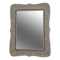 Large “Bigarré” mirror with multicolored diamond pattern.