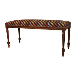 Louis XVI style bench in patinated sculpted beech, …