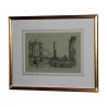 Neapolitan engraving “Naples”, under glass with wooden stick … - Moinat - VE2022/1