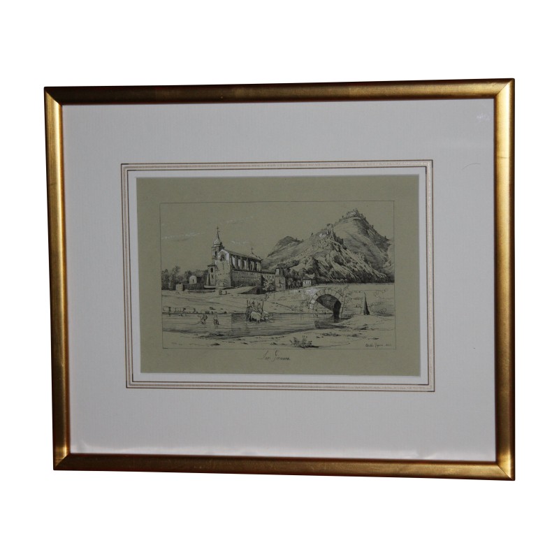 Gravure Napolitaine “Naples”, sous verre avec baguette en bois … - Moinat - Gravures Gravure Napolitaine “Naples”, sous verre avec baguette en bois … - Moinat - Gravures