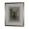 Neapolitan engraving “Naples”, under glass with wooden stick … - Moinat - VE2022/1