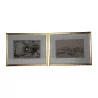 Pair of Neapolitan “Naples” engravings, under glass with … - Moinat - VE2022/1