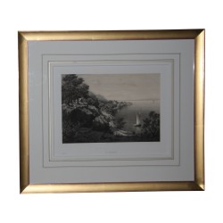 Ensemble de 14 gravures “Vue Haute-Savoie” sous verre avec …