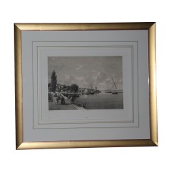 Ensemble de 14 gravures “Vue Haute-Savoie” sous verre avec …