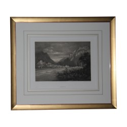 Ensemble de 14 gravures “Vue Haute-Savoie” sous verre avec …
