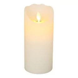 Cylindrical candle in electric ivory (batteries included)