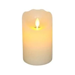 Cylindrical candle in electric ivory (batteries included)