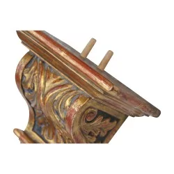 Wandkonsole aus vergoldetem lackiertem Holz. Ende des 19. Anfang des 20. ...
