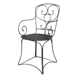 Anières garden armchair in wrought iron painted color