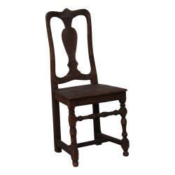 Louis XIII chair with openwork backrest with palmettes. Swiss …
