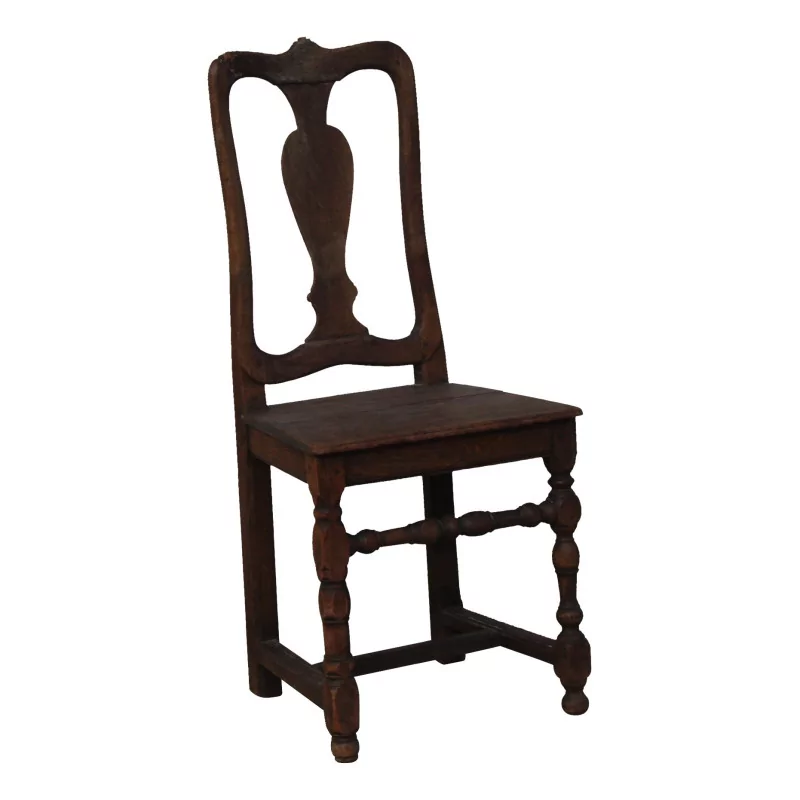 Louis XIII Stuhl mit durchbrochener Rückenlehne mit Palmetten. Schweizerisch … - Moinat - Stühle