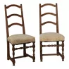 пара стульев в стиле Людовика XIV из орехового дерева с крестовиной спинки и… - Moinat - Стулья