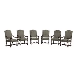 Série de 12 grands sièges (6 fauteuils et 6 chaises)