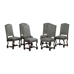 Série de 12 grands sièges (6 fauteuils et 6 chaises)