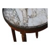 Table bouillotte Louis XVI avec plateau marbre blanc et bronze … - Moinat - Bouts de canapé, Bouillottes, Chevets, Guéridons