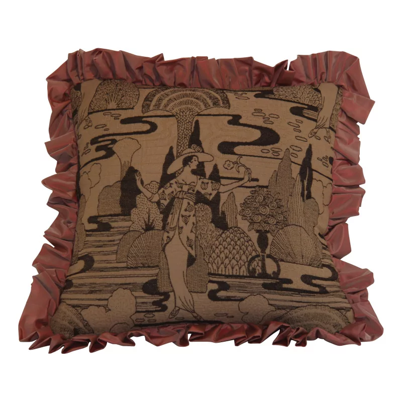 Decorative cushion with Flirtatious fabric in Ebony color and … - Moinat - Cushions, Throws