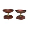Pair of cups in enamelled sheet metal in red gold painted on … - Moinat - Decorating accessories