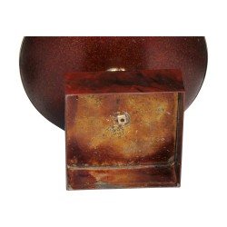 Pair of cups in enamelled sheet metal in red gold painted on …