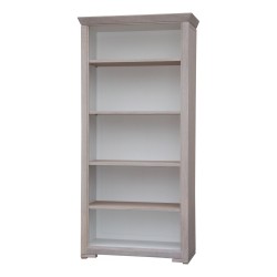 Bücherregal mit 4 Einlegeböden aus zweifarbig gebeizter Eiche.