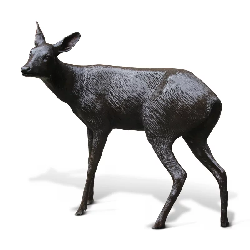бронзовая статуя лани (козы). - Moinat - Статуи