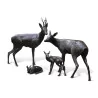 一只躺着的小鹿的青铜雕像。 - Moinat - 雕像
