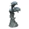 Bronzebrunnen, der 3 Delfine darstellt. - Moinat - VE2022/2