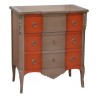 Solid cherry wood chest of drawers with 3 taupe painted wooden drawers - Moinat - Chests of drawers, Commodes, Chifonnier, Chest of 7 drawers