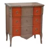 Chest of drawers in solid cherry wood with 3 drawers in taupe painted wood … - Moinat - Chests of drawers, Commodes, Chifonnier, Chest of 7 drawers