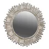 Miroir rond "Vosges" en métal argenté. - Moinat - Glaces, Miroirs
