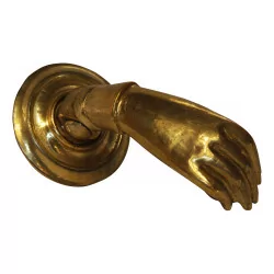 Marteau de porte (Heurtoir) en forme de main, en bronze doré …
