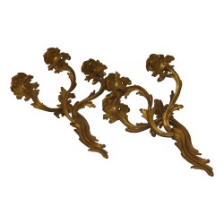 Pair of Louis XV gilt bronze sconces. Provenance Castle …