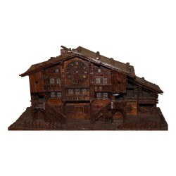 Spieluhr „Chalet“ aus Brienz, aus geschnitztem Holz mit Schlüssel …