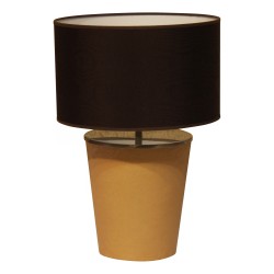Lampe Cuba avec piètement en cuir et extérmité en chrome et …