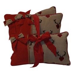 Ensemble, collection montagne - hiver : 3 coussins (50x30 cm,