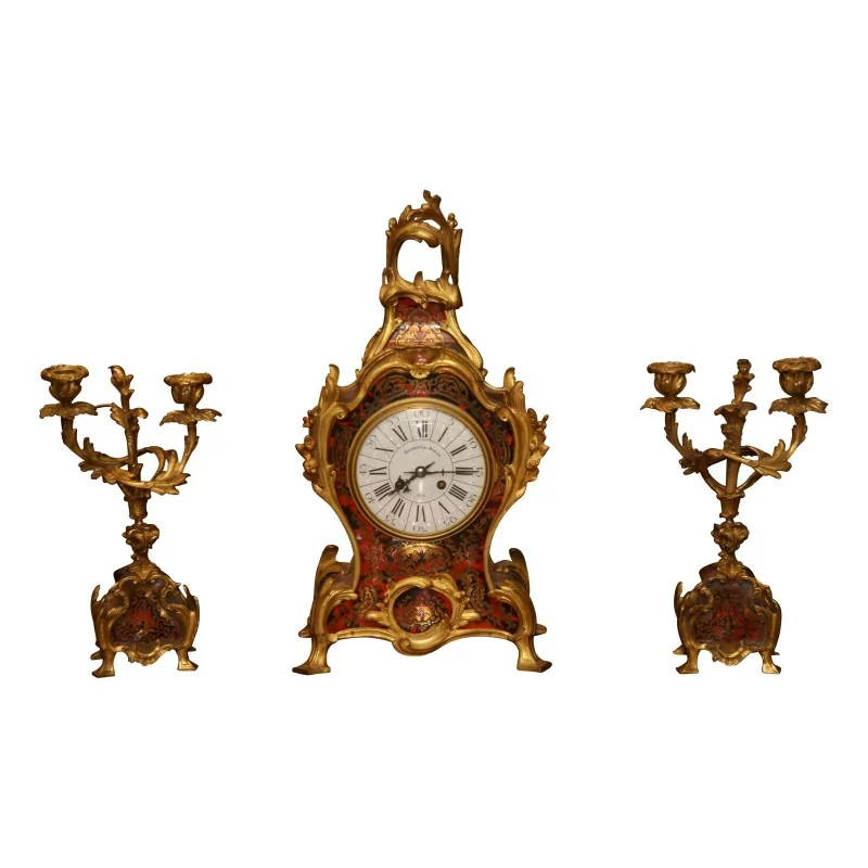 “Guggenbühl Merian - Basel” clock set and its pair of … - Moinat - Table clocks