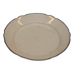 Assiette Vieux Nyon en porcelaine blanche et bord bleu (pièce …