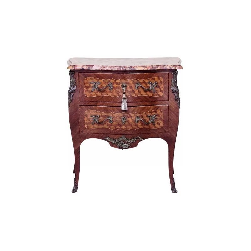 Louis XV chest of drawers in rosewood and mahogany, 2 drawers, top - Moinat - Chests of drawers, Commodes, Chifonnier, Chest of 7 drawers
