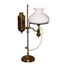 brass kerosene lamp, transformed for electricity with … - Moinat - Table lamps