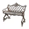 个象牙色铸铁花园长凳。 - Moinat - Sièges, Bancs, Tabourets