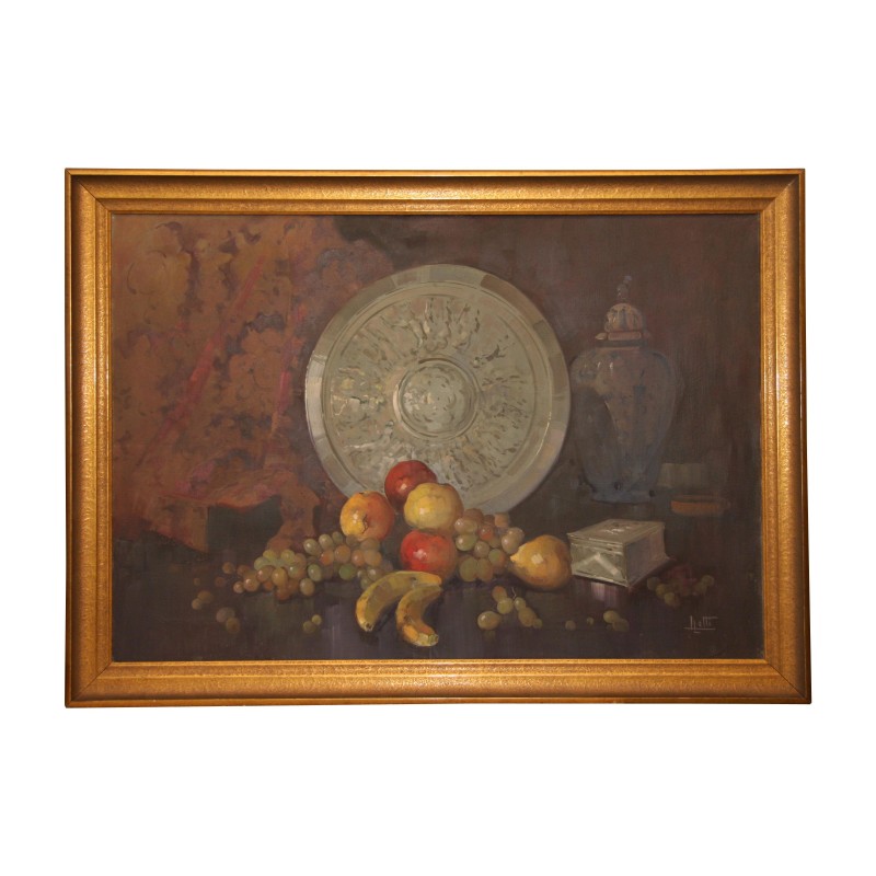 Ölgemälde auf Leinwand, rechts unten signiert Liotti, \"Natur - Moinat - Gemälden - Stillleben Ölgemälde auf Leinwand, rechts unten signiert Liotti, \"Natur - Moinat - Gemälden - Stillleben