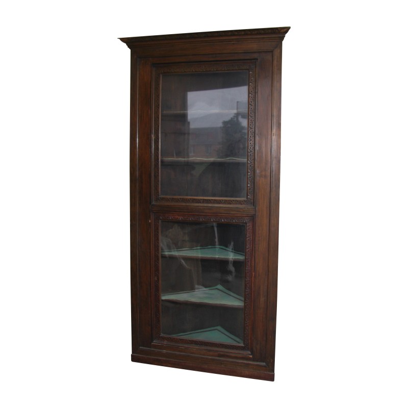 Encoignure vitrine d'angle en bois de noyer sur deux … - Moinat - Etagères, Bibliothèques, Vitrines Encoignure vitrine d'angle en bois de noyer sur deux … - Moinat - Etagères, Bibliothèques, Vitrines