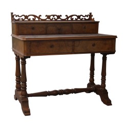 Bureau “Bonheur du jour” Louis - Philippe en ronce de noyer, …