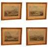Set of 4 engravings “Horse race” under glass with … - Moinat - Prints, Reproductions