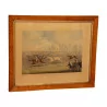 Set of 4 engravings “Horse race” under glass with … - Moinat - Prints, Reproductions